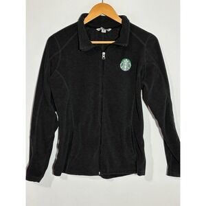 Port Authority Starbucks Fleece Jacket Full Zip Logo Women's Medium Gray